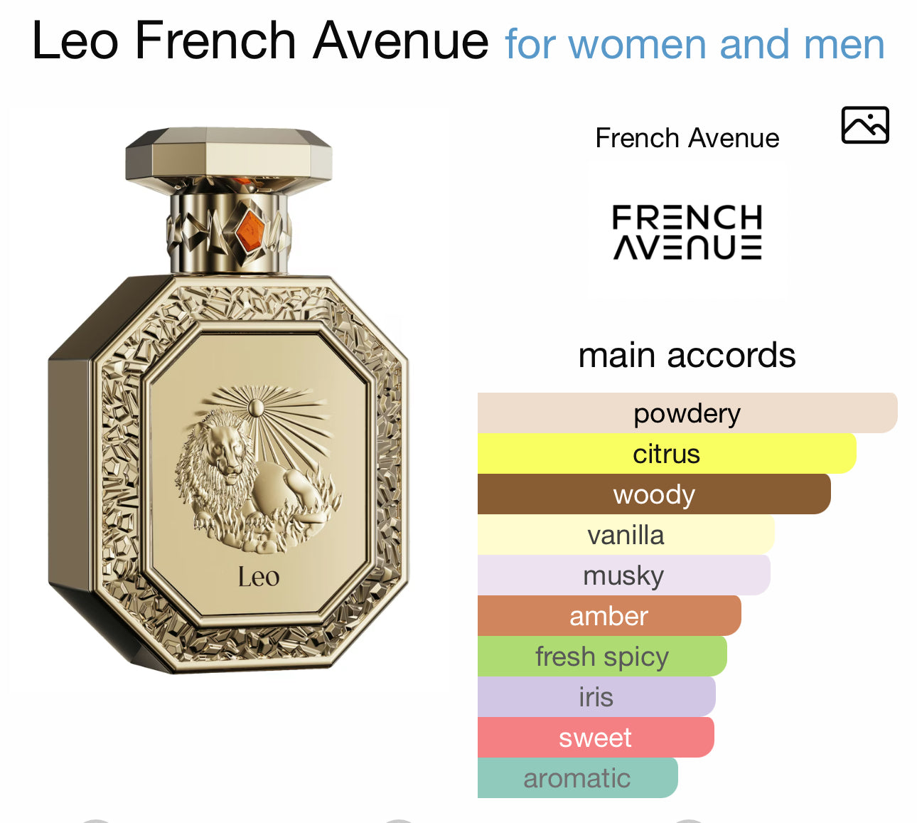 French avenue Genesis Leo EDP Spray 3.0 oz Fragrances