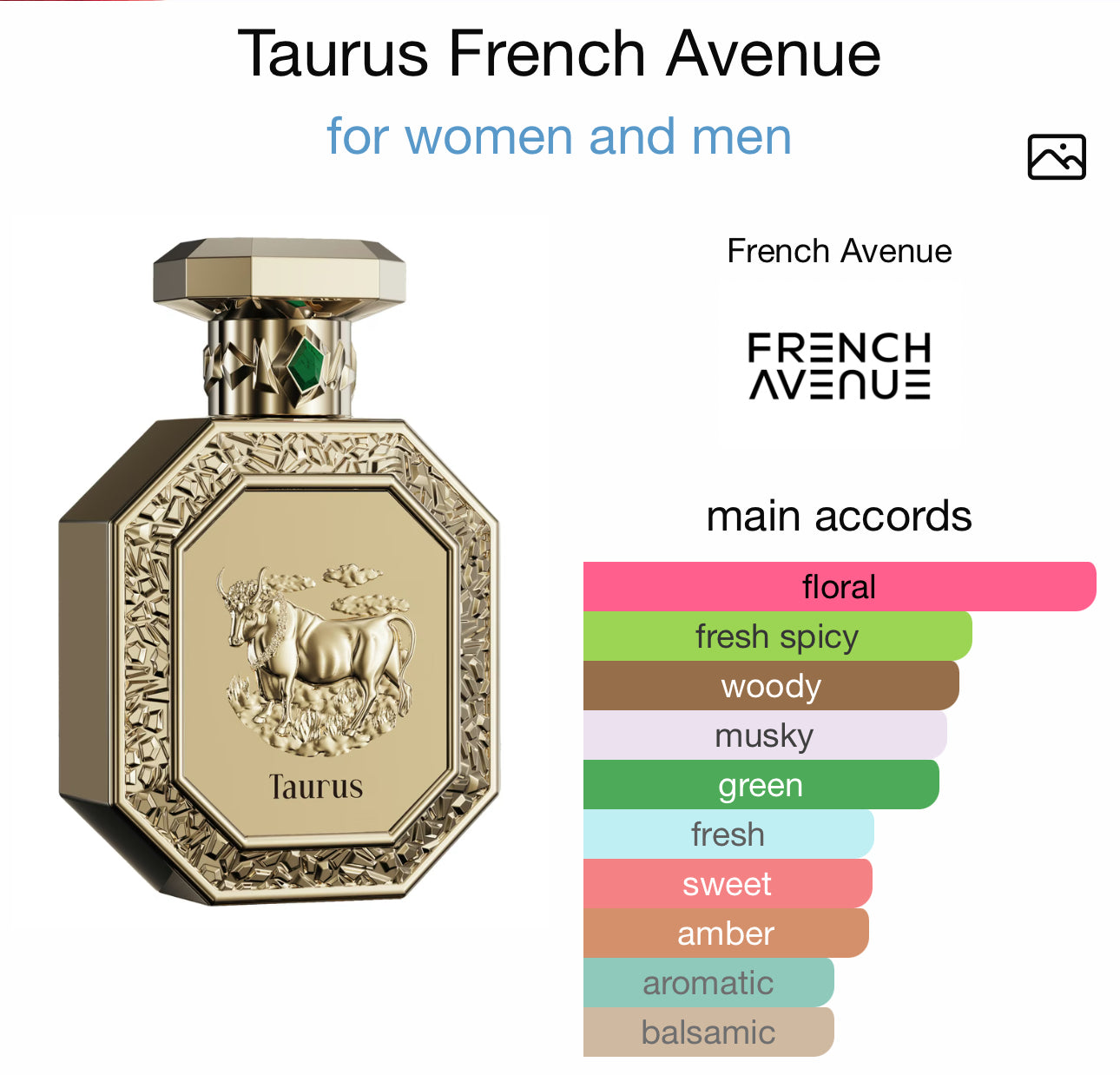 French avenue Genesis Taurus EDP Spray 3.0 oz Fragrances