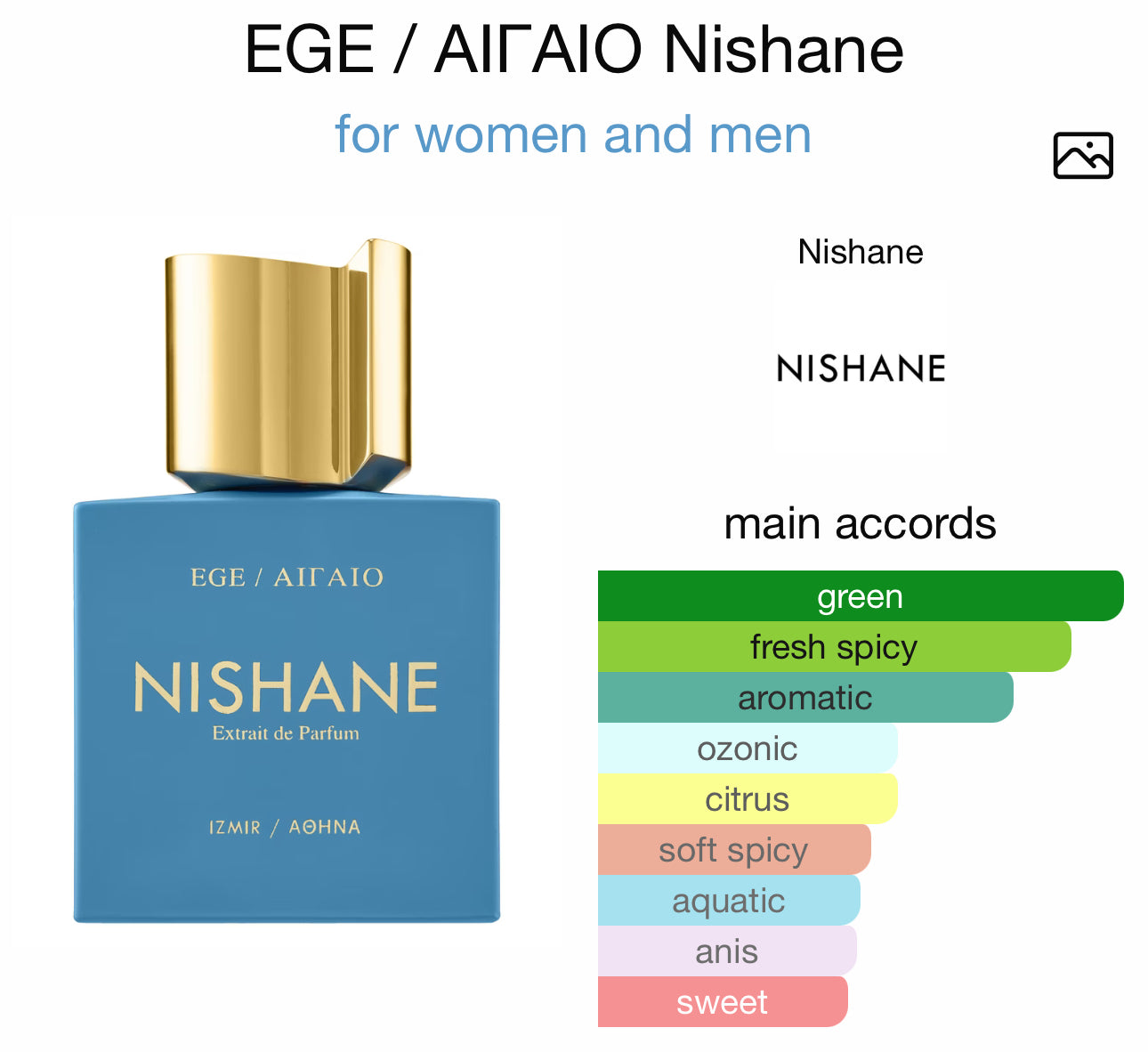 EGE / ΑΙΓΑΙΟ Nishane for women and men 100 ml