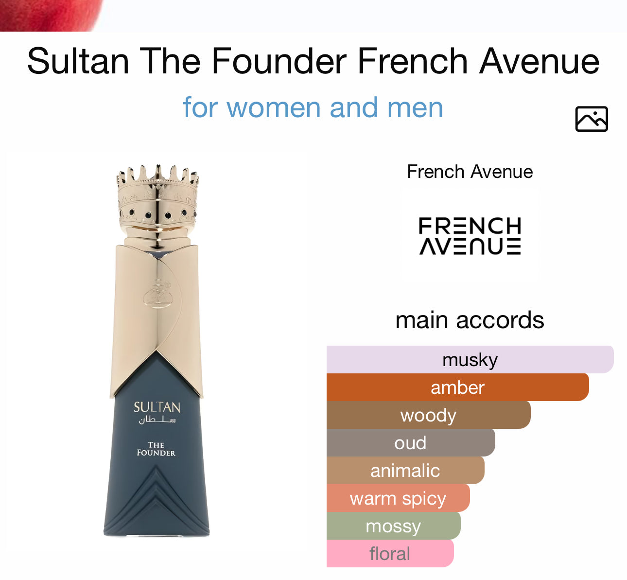 Sultan The Founder French Avenue for women and men