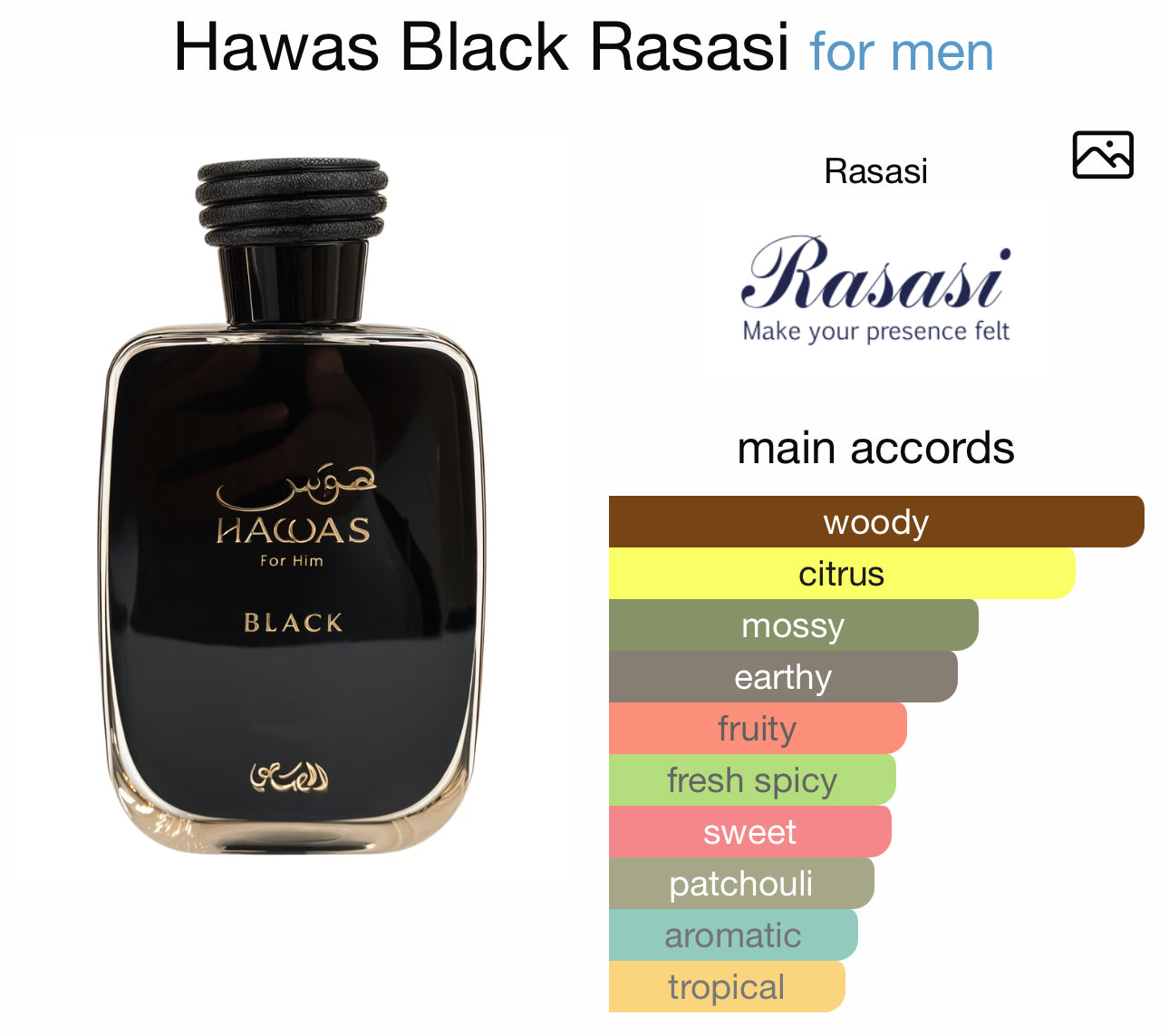Hawas Black Rasasi for men