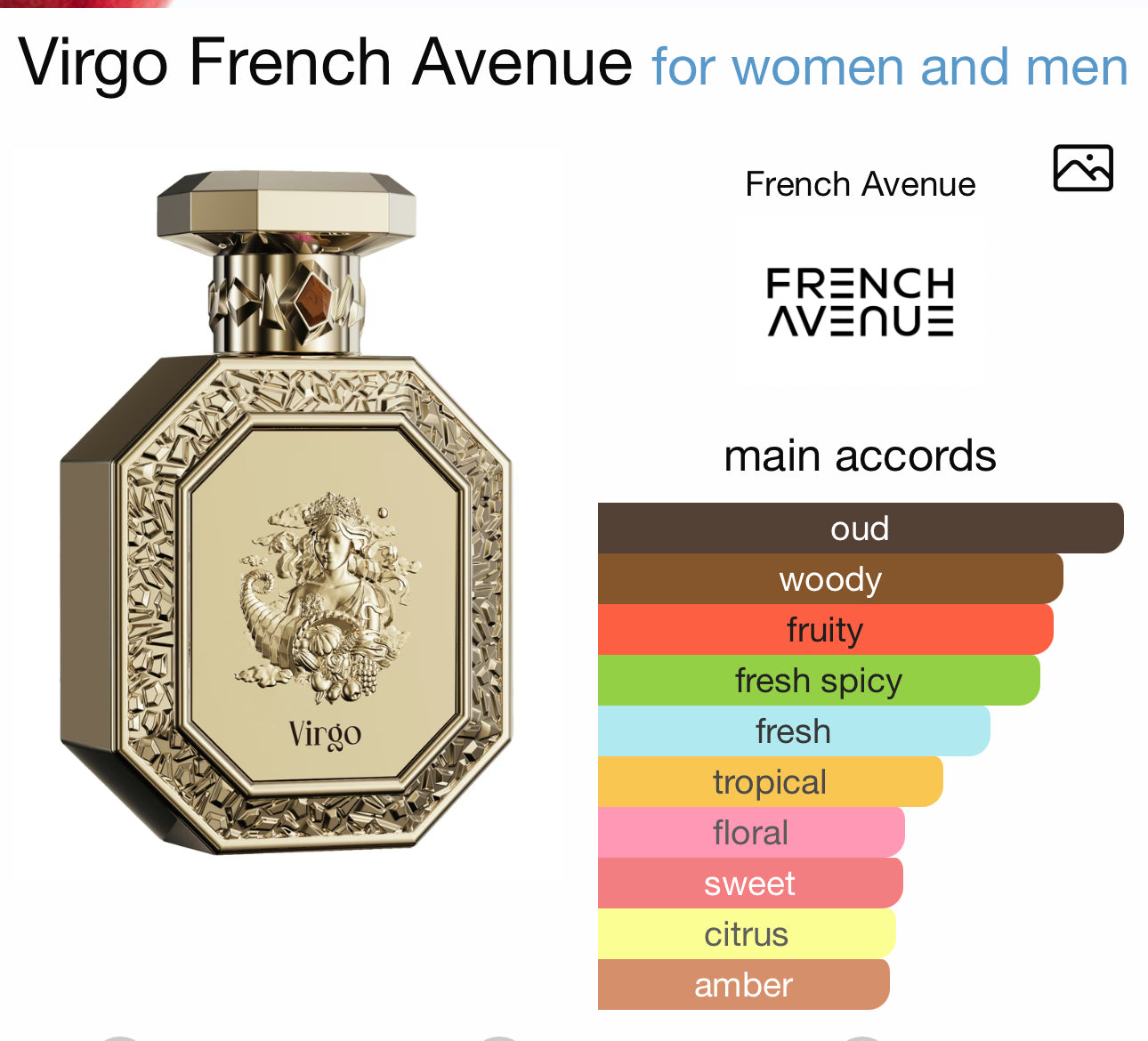 French avenue Genesis Virgo EDP Spray 3.0 oz Fragrances