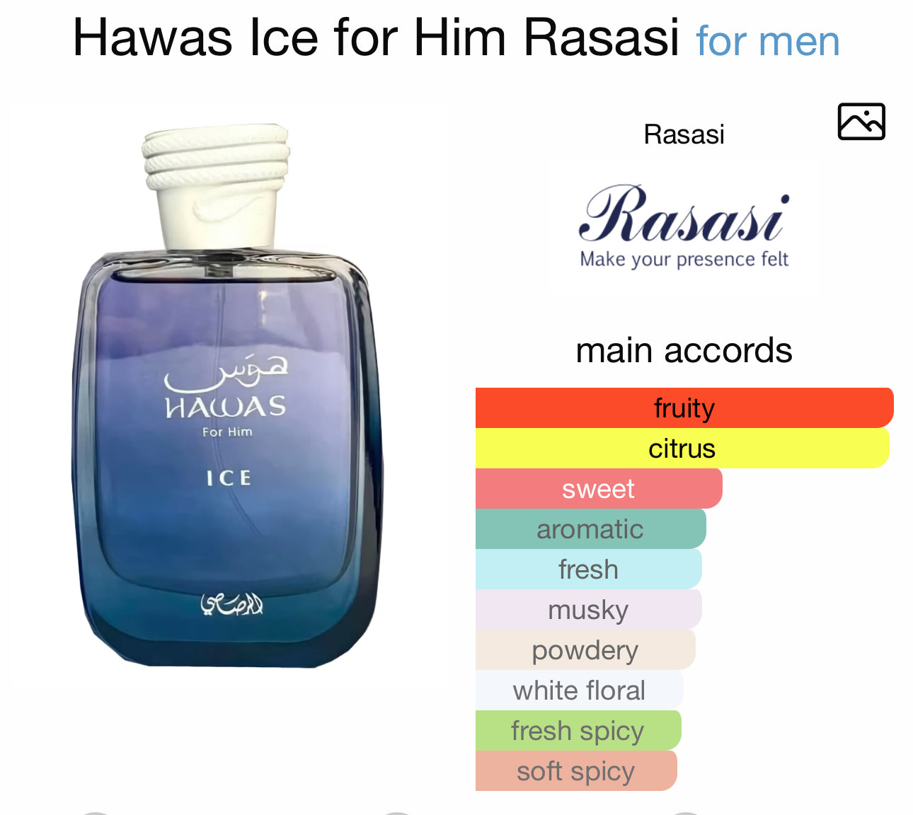 Hawas Ice for Him Rasasi for men