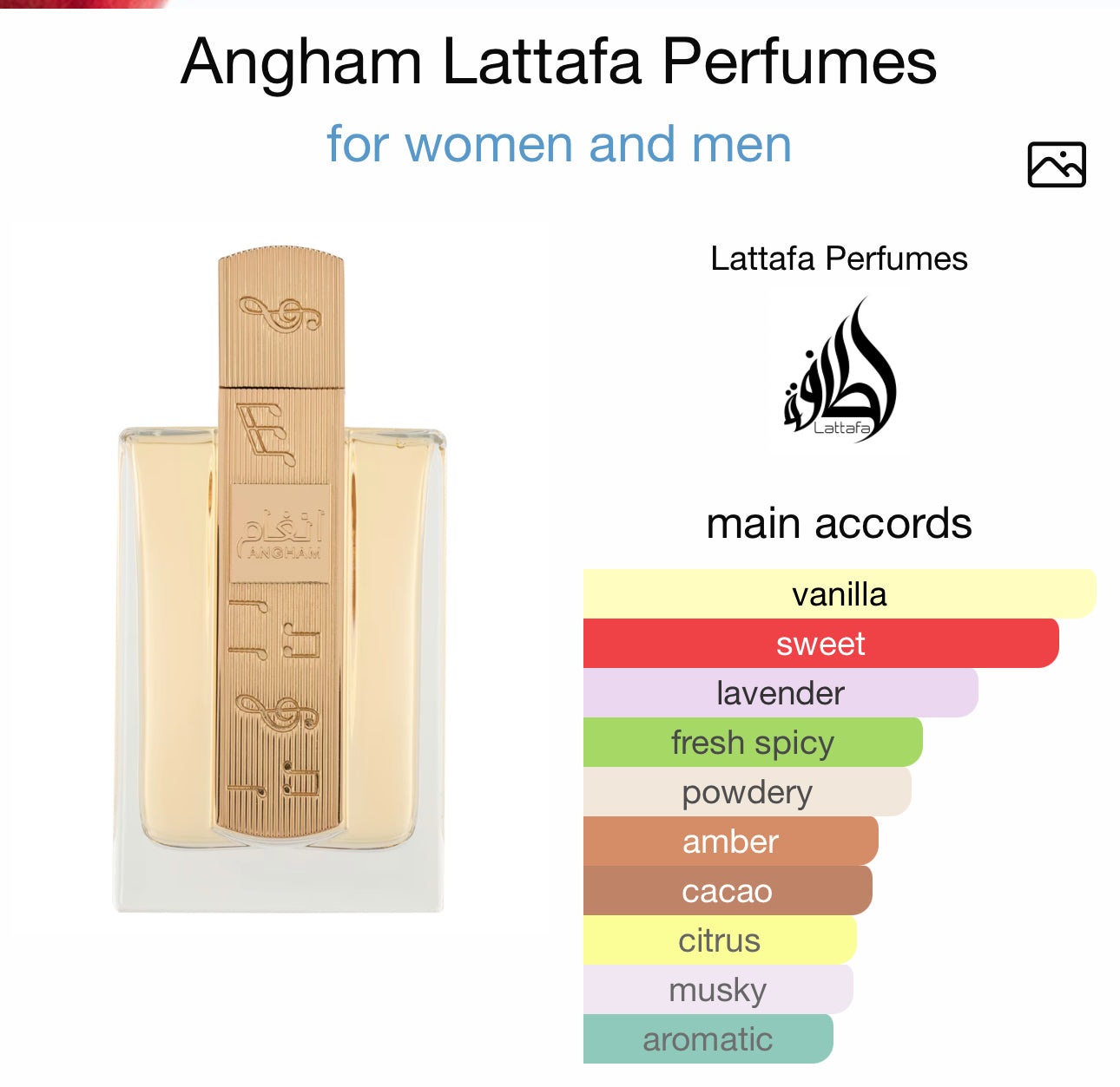 Angham Lattafa Perfumes for women and men
