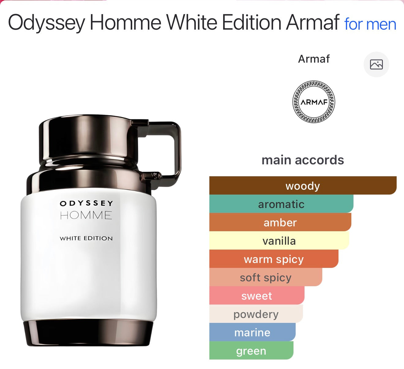 ARMAF odyssey white for him
