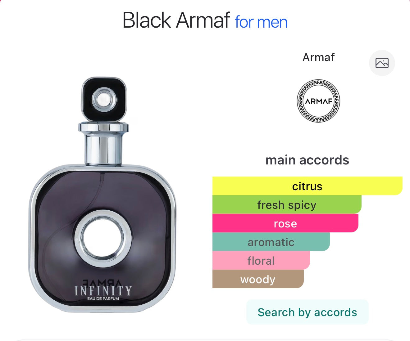 ARMAF infinity black for him