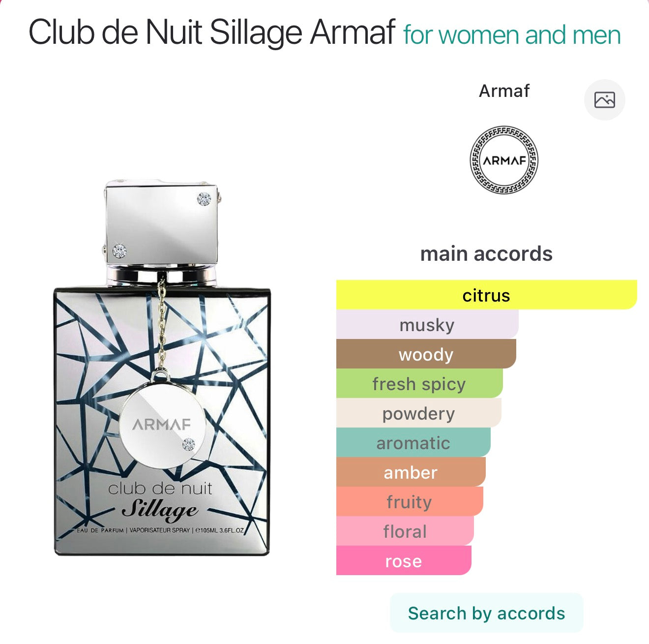 CLUB DE NUIT SILLAGE ARMAF 105 ML