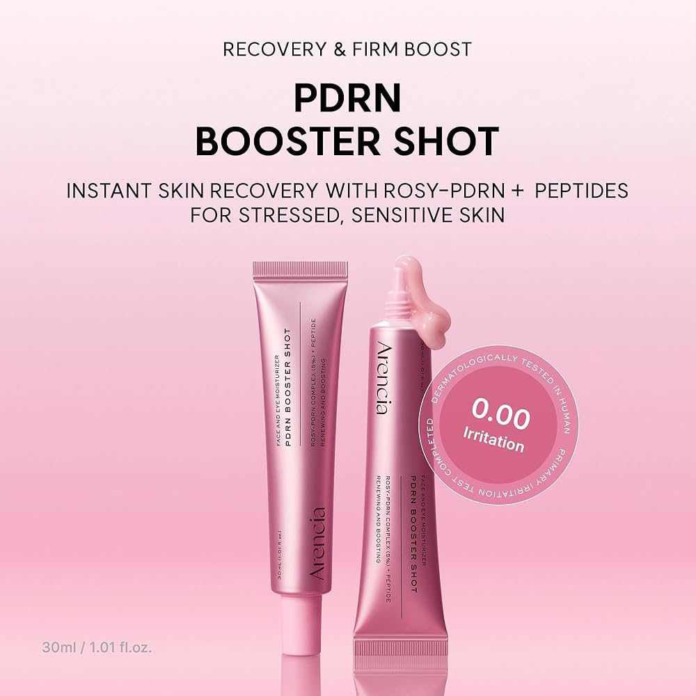 Arencia PDRN Booster Shot Serum, Rosy-PDRN & Peptides for Glowy, Healthy Skin, 30ml